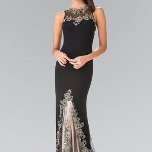 High Neck Sleeveless Sheath Prom Dress GSGL2204